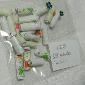 One-of-a-kind handmade/hand rolled paper beads/jewelry making/craft supplies/DIY